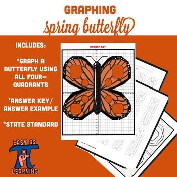 Preview of Graphing Spring Butterfly (Four-Quadrants)