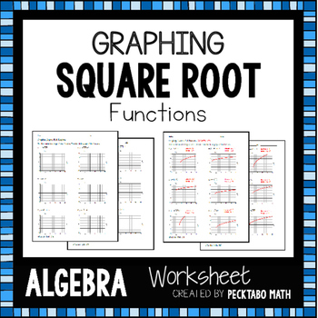 Preview of Graphing Square Root Functions ALGEBRA Worksheet