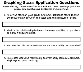 Preview of Graphing Stars - Application Questions