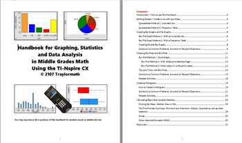 Preview of Graphing, Statistics & Data Analysis in Middle Grades Using TI-Nspire