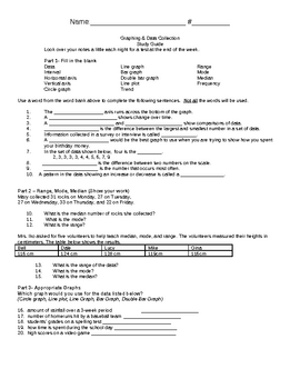 Preview of Graphing Study Guide and Test