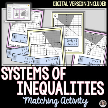 Preview of Systems of Linear Inequalities Matching Activity, Print & Digital Google Slides™