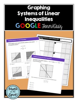 Preview of Graphing Systems of Linear Inequalities Quiz for Google Form/Quiz