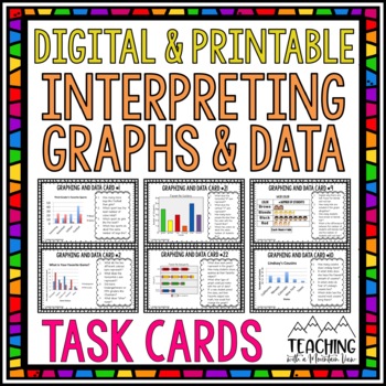 Preview of Graphing Task Cards | Interpreting Graphs and Data