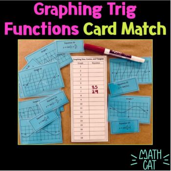 Preview of Graphing Trig Functions (Sine, Cosine, Tangent) Card Match