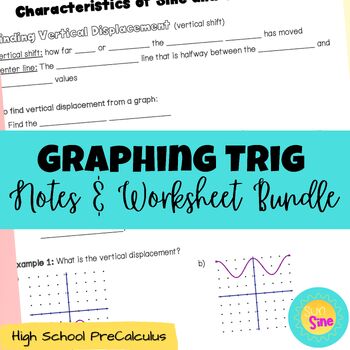 Preview of Graphing Trig Unit Notes and Worksheets Bundle