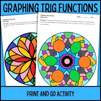 Graphing Trig functions trigonometry for review, sub plans etc | TPT