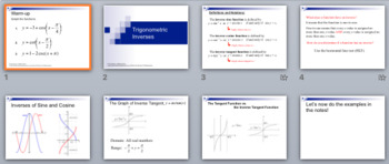 Preview of Graphing Trigonometric Inverses - PowerPoint, Notes, & Examples