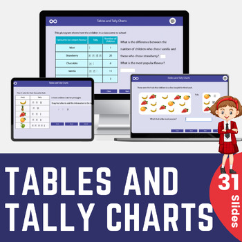 Preview of Graphing Unit: Tables and Tally Charts Digital Activities and Worksheets No Prep