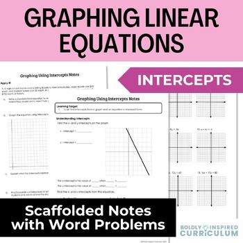 Preview of Graphing Using Intercepts in Standard Form - Notes and Worksheets