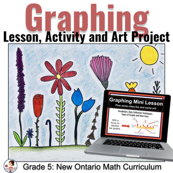 Preview of Graphing Vocabulary Lesson - Data Collection and Math Art Project
