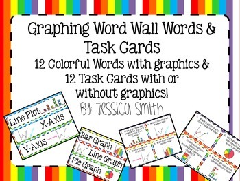 Preview of Graphs Word Wall + Task Cards