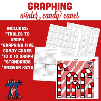 Preview of Graphing Winter Candy Canes