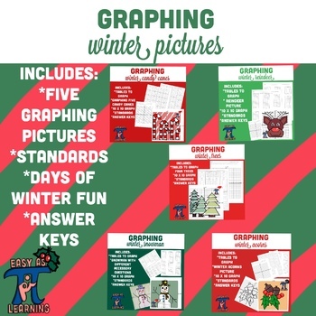 Preview of Graphing Winter Pictures Bundle