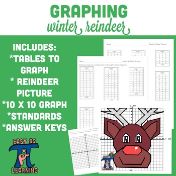 Preview of Graphing Winter Reindeer