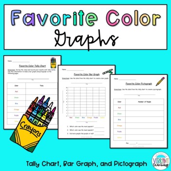 Preview of Favorite Color Graphs: Tally Chart, Bar Graph, and Pictograph