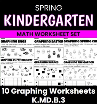 Preview of Graphing Worksheets: Spring Themed K.MD.B.3