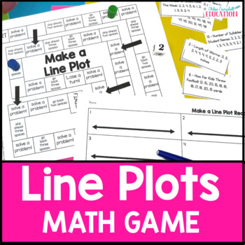 Preview of Create a Line Plot Activity & Game for 2nd Grade Measurement & Data Math Center