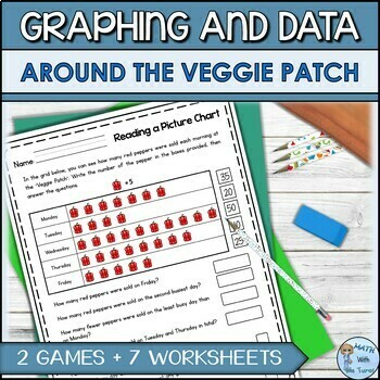 Preview of Graphing and Data Activities and Worksheets | Vegetables