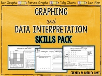 Preview of Graphing and Data Activities for Interpreting Graphs 3rd and 4th Grade