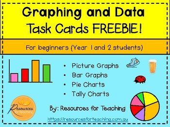 Preview of Graphing and Data Task Cards FREEBIE! Year 1 and 2 Students