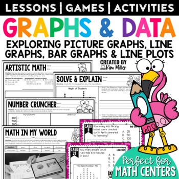Preview of Graphing and Data Worksheets | Bar Graphs Picture Graphs Line Plots | 4th Grade