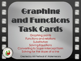 Graphing and Functions Task Cards - "At the Movies"