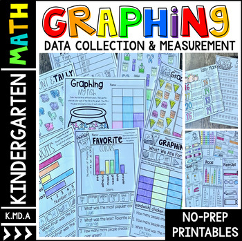 Preview of Graphing and Measurement Worksheets Printables and Activities for Kindergarten
