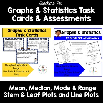 Preview of Graphing and Statistics Task Cards and Assessments (SOL 5.16 & 5.17)