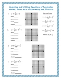 Graphing and Writing Equations of Parabolas: Vertex, Focus