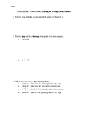 Graphing and Writing Linear Equations Study Guide Handout