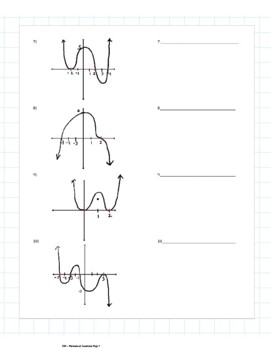 Preview of Graphing and writing equations of polynomial functions - guided notes