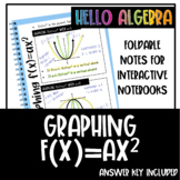 Graphing f(x)=ax^2 Foldable Notes for Interactive Notebooks