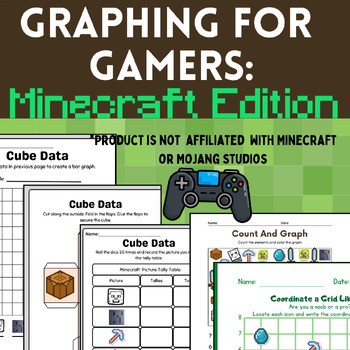 Preview of Minecraft Graphing Adventure: Color & B/W Edition with 5 Pages of Graphing Fun