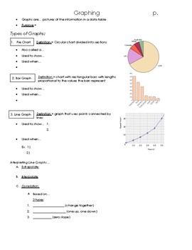 Preview of Types of Graphs for Science - Fill - In Notes