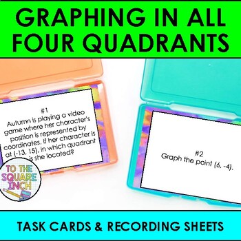 Preview of Graphing in All Four Quadrants of the Coordinate Plane Task Cards Activity