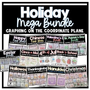 Preview of Graphing on the Coordinate Plane Holiday Bundle