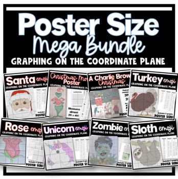 Preview of Graphing on the Coordinate Plane Math Poster Bundle