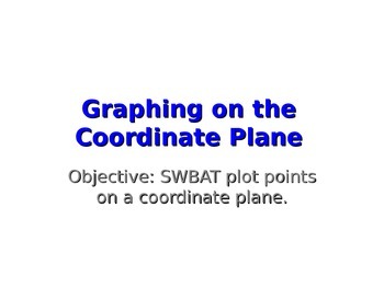 Preview of Graphing on the Coordinate Plane (PowerPoint Presentation)