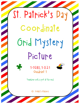 Preview of Graphing ordered pairs on a coordinate grid-Rainbow  "St. Patrick's Day"