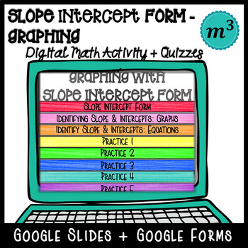 Preview of Graphing with Slope Intercept Form_DIGITAL NOTES & 2 Quizzes (GOOGLE)