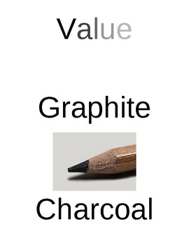 Preview of Graphite Pencil and Value Word Wall