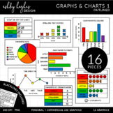 Graphs & Charts Clipart 1 - Outlined