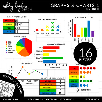 Preview of Graphs & Charts Clipart 1 - Unlined