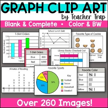 Preview of Graphs Clip Art | Bar Graphs | Pie Charts | Pictographs Math Clipart