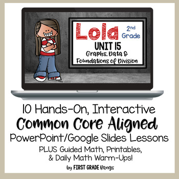 Preview of Graphs, Data & Early Division: 2nd Grade Math Lessons, Guided Math, Worksheets