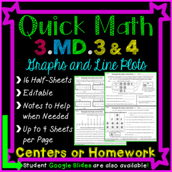 Preview of Graphs Homework - Graphs Math Centers for 3rd Grade: 3.MD.3 and 3.MD.4