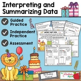 Graphs - Interpreting and Summarizing Data (3.8A, 3.8B)