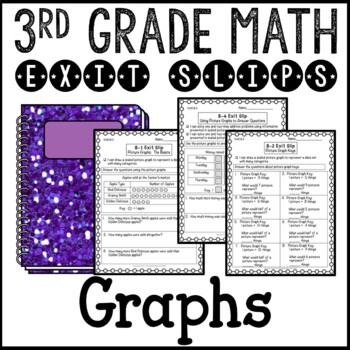 Preview of Graphs:  Picture Graphs and Bar Graphs Math Exit Slips 3rd Grade Common Core