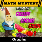 1st Grade Graphs Review Math Mystery (Tabulating  Data, Ta
